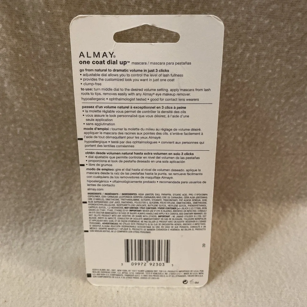 ALMAY One Coat Dial Up MASCARA BLACK BROWN #030 NEW SEALED Adjustable Fullness